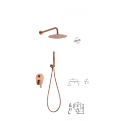 Μπαταρία Σετ με Σύστημα Μίκτη Εντοιχισμού 2 Εξόδων IMEX DELOS GPD055/ORC Ροζ Χρυσό Ματ/ Χαλκού